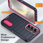 For Samsung Galaxy S24+ 5G Defender Gen2 Rugged PC + Silicone Phone Case with Holder(Dark Blue+Pink) - 3