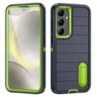 For Samsung Galaxy S24+ 5G Defender Gen2 Rugged PC + Silicone Phone Case with Holder(Dark Blue+Green) - 1