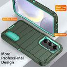 For Samsung Galaxy S24+ 5G Defender Gen2 Rugged PC + Silicone Phone Case with Holder(Dark Green+Cyan) - 3