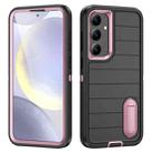 For Samsung Galaxy S24 5G Defender Gen2 Rugged PC + Silicone Phone Case with Holder(Black+Light Pink) - 1