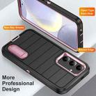 For Samsung Galaxy S24 5G Defender Gen2 Rugged PC + Silicone Phone Case with Holder(Black+Light Pink) - 3