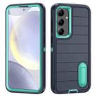 For Samsung Galaxy S24 5G Defender Gen2 Rugged PC + Silicone Phone Case with Holder(Dark Blue+Cyan) - 1