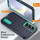 For Samsung Galaxy S24 5G Defender Gen2 Rugged PC + Silicone Phone Case with Holder(Dark Blue+Cyan) - 3