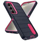 For Samsung Galaxy S24 5G Defender Gen2 Rugged PC + Silicone Phone Case with Holder(Dark Blue+Pink) - 2