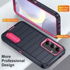 For Samsung Galaxy S24 5G Defender Gen2 Rugged PC + Silicone Phone Case with Holder(Dark Blue+Pink) - 3