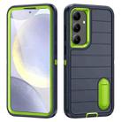 For Samsung Galaxy S24 5G Defender Gen2 Rugged PC + Silicone Phone Case with Holder(Dark Blue+Green) - 1