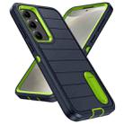 For Samsung Galaxy S24 5G Defender Gen2 Rugged PC + Silicone Phone Case with Holder(Dark Blue+Green) - 2