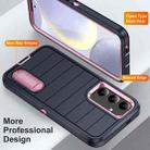 For Samsung Galaxy S24 5G Defender Gen2 Rugged PC + Silicone Phone Case with Holder(Dark Blue+Light Pink) - 3