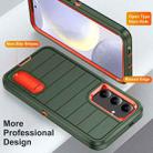 For Samsung Galaxy S24 5G Defender Gen2 Rugged PC + Silicone Phone Case with Holder(Dark Green+Orange) - 3