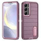 For Samsung Galaxy S24 5G Defender Gen2 Rugged PC + Silicone Phone Case with Holder(Purple+Light Pink) - 1