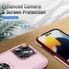 For iPhone 16 Pro Max Pioneer Armor Heavy Duty PC + TPU Phone Case with Holder(Pink+Rose Red) - 3