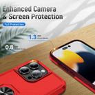 For iPhone 16 Pro Max Pioneer Armor Heavy Duty PC + TPU Phone Case with Holder(Red+Rose Red) - 3