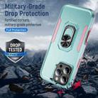 For iPhone 16 Pro Max Pioneer Armor Heavy Duty PC + TPU Phone Case with Holder(Green+Pink) - 2