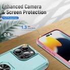 For iPhone 16 Pro Max Pioneer Armor Heavy Duty PC + TPU Phone Case with Holder(Green+Pink) - 3