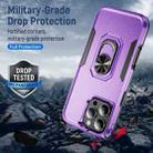 For iPhone 16 Pro Max Pioneer Armor Heavy Duty PC + TPU Phone Case with Holder(Purple+Black) - 2