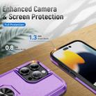 For iPhone 16 Pro Max Pioneer Armor Heavy Duty PC + TPU Phone Case with Holder(Purple+Black) - 3