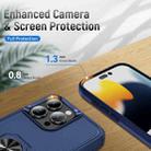 For iPhone 16 Pro Pioneer Armor Heavy Duty PC + TPU Phone Case with Holder(Blue) - 3