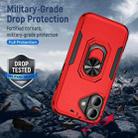 For iPhone 16 Plus Pioneer Armor Heavy Duty PC + TPU Phone Case with Holder(Red+Black) - 2