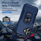 For iPhone 16 Plus Pioneer Armor Heavy Duty PC + TPU Phone Case with Holder(Blue) - 2