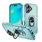 For iPhone 16 Plus Pioneer Armor Heavy Duty PC + TPU Phone Case with Holder(Green) - 1