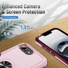 For iPhone 16e Pioneer Armor Heavy Duty PC + TPU Phone Case with Holder(Pink+Rose Red) - 3