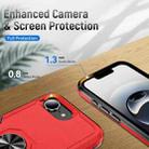For iPhone 16e Pioneer Armor Heavy Duty PC + TPU Phone Case with Holder(Red+Black) - 3