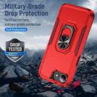 For iPhone 16e Pioneer Armor Heavy Duty PC + TPU Phone Case with Holder(Red+Rose Red) - 2