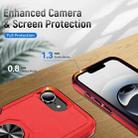 For iPhone 16e Pioneer Armor Heavy Duty PC + TPU Phone Case with Holder(Red+Rose Red) - 3