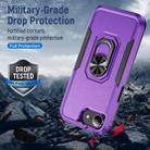 For iPhone 16e Pioneer Armor Heavy Duty PC + TPU Phone Case with Holder(Purple+Black) - 2