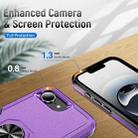 For iPhone 16e Pioneer Armor Heavy Duty PC + TPU Phone Case with Holder(Purple+Black) - 3