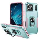 For iPhone 17 Pro Max Pioneer Armor Heavy Duty PC + TPU Phone Case with Holder(Green+Pink) - 1