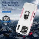 For iPhone 17 Pro Pioneer Armor Heavy Duty PC + TPU Phone Case with Holder(White+Pink) - 2