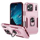 For iPhone 17 Pro Pioneer Armor Heavy Duty PC + TPU Phone Case with Holder(Pink+Rose Red) - 1