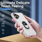 For iPhone 17 Pioneer Armor Heavy Duty PC + TPU Phone Case with Holder(White+Pink) - 2