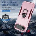 For iPhone 17 Air Pioneer Armor Heavy Duty PC + TPU Phone Case with Holder(Pink+Rose Red) - 2