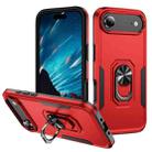 For iPhone 17 Air Pioneer Armor Heavy Duty PC + TPU Phone Case with Holder(Red+Black) - 1