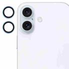 For iPhone 16 / 16 Plus Back Camera Cover Tempered Glass Lens Film(Dark Blue) - 1