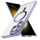 For Samsung Galaxy S23 Ultra 5G Airbag Magsafe PC Hybrid TPU Phone Case(Clear Purple) - 1