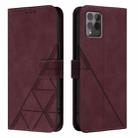 For T-Mobile REVVL 6 Pro / 6x Pro 5G Crossbody 3D Embossed Flip Leather Phone Case(Wine Red) - 2