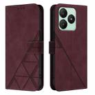 For Wiko T20 Crossbody 3D Embossed Flip Leather Phone Case(Wine Red) - 2