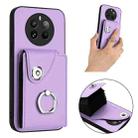 For Realme 12 Pro / 12 Pro+ Organ Card Bag Ring Holder Phone Case(Purple) - 2