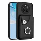 For Realme 12 Pro / 12 Pro+ Organ Card Bag Ring Holder Phone Case(Black) - 1