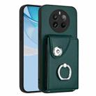 For Realme 12 Pro / 12 Pro+ Organ Card Bag Ring Holder Phone Case(Green) - 1