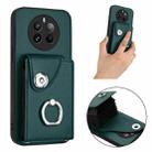 For Realme 12 Pro / 12 Pro+ Organ Card Bag Ring Holder Phone Case(Green) - 2