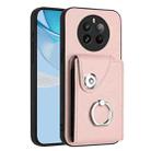 For Realme P1 Pro 5G India Organ Card Bag Ring Holder Phone Case(Pink) - 1