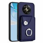 For Realme P1 5G India Organ Card Bag Ring Holder Phone Case(Blue) - 1