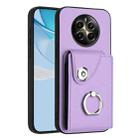 For Realme Narzo 70 Pro 5G India Organ Card Bag Ring Holder Phone Case(Purple) - 1