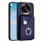 For Realme 13 Pro / 13 Pro+ 5G Organ Card Bag Ring Holder Phone Case(Blue) - 1