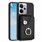 For Realme 14 / P3 5G / Neo7x Organ Card Bag Ring Holder Phone Case(Black) - 1