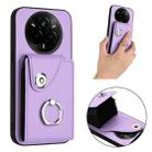 For Realme 14 Pro Organ Card Bag Ring Holder Phone Case(Purple) - 2